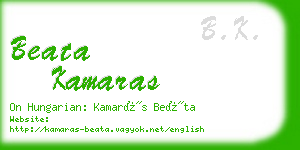 beata kamaras business card